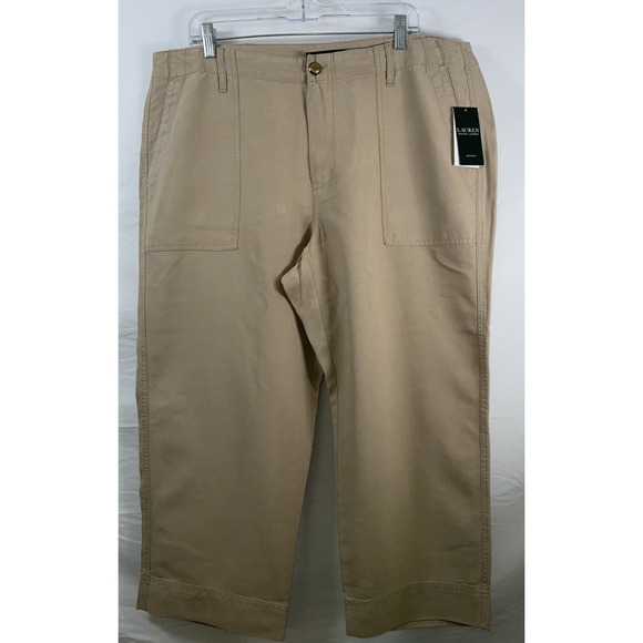 Lauren Ralph Lauren Pants - NWT‎ Lauren Ralph Lauren Women's Nyusha Cropped Trouser Pants Tan Size 14W 38x24